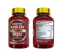 120 Capsule molli Olio di Krill Antartico 2000mg, Omega-3s EPA/DHA, Astaxantina
