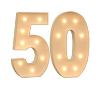 120 cm / 4FT Marquee Light Up Number for 50th Birthday Light Up Numbers Pre-Cut Foam Board Set per compleanni, matrimoni, anniversari di bambini, decorazione per feste