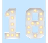 120 cm/4FT Numeri di selezione fai da te LED Marquee illumina i numeri Numeri di schiuma for il kit di decorazioni for feste di anniversario di compleanno del 10 ° 15 ° 18 ° ( Color : White , Size : N