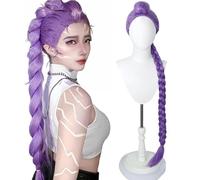 120 cm Long Purple Braid Wigs for Kids, Rumi Costume Wigs Cosplay, Anime Rumi Mira Zoey Costume Wig for Women Men Braided Hair Wig, Halloween Cosplay Accessories Props (Purple Wigs-C)