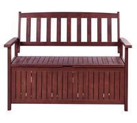 120 cm Panchina da giardino SOVANA Rosso scuro Legno d'acacia con contenito