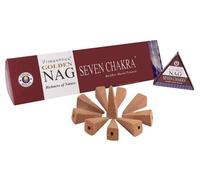 120 Coni Incenso a Riflusso SEVEN CHAKRA Golden Nag 12 Box da 10 Cono Backflow