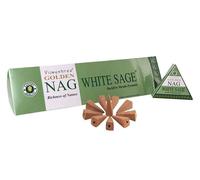 120 Coni Incenso a Riflusso WHITE SAGE Golden Nag 12 Box da 10 Cono Backflow