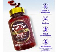 120 Cps. Olio di Krill Antartico 2000mg | Omega-3s EPA/DHA e Astaxantina Nuovo
