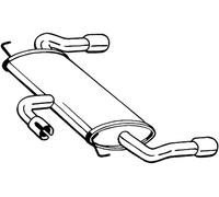 120 CV SILENZIATORE POSTERIORE PER FORD Kuga II Van 1.5 TdCi KW 88 CV 120