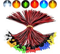 120 diodi LED precablati da 3 mm, 12 V, luce pre-cablata, multicolore, diodi luminosi con cavo da 20 cm, 12 V, pre-cablati per modellismo (bianco, rosso, giallo, verde, blu, arancione)
