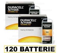 180 Pile batterie per apparecchi acustici DURACELL ACTIVAIR mod 312 marroni PR41