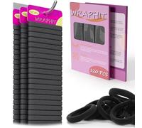 120 elastici neri per capelli spessi, ricci e fini, morbidi e durevoli, non tirano, perfetti per l'uso quotidiano e regalo, ideali per donne e ragazze