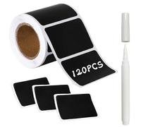 120 etichette adesive, adesivi da lavagna per casa, scuola, ufficio, impermeabili, autoadesivi, con penna, etichette adesive da cucina, Invia un contrassegno, 3.5 x 5.5cm (rettangolare)