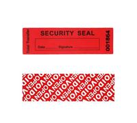 120 etichette di sicurezza rosse antimanomissione con numero di serie unico, autoadesive, sigillo di sicurezza con data e pannello firma, colore rosso