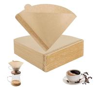120 filtri di carta per caffè non sbiancati, compatibili con carte V60 02 usa e getta, compatibili con macchine da caffè gocciolanti AMD Pour Over (1-4 tazze)