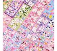 120 Fogli Adesivi per Bambini, adesivi bambini 120 fogli stickers decorativi fai da te per diario regalo scuola colorati 10.5cm pinzetta inclusa decorazioni cartoni animati divertenti