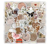 120 Fogli Stickers, Stickers Aesthetic Adesivi Vintage Marroni, Vintage Adesivi Autoadesivi Per Diari, Album, Quaderni