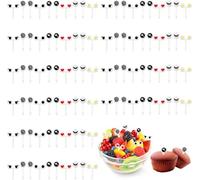 120 forchette da frutta per bambini, mini eyes Fruit Fork, carino Mi ni occhi, forchetta da frutta riutilizzabile, stuzzicadenti, mini dolce cartoon occhi frutta forchetta per il pranzo, tè