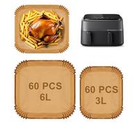 120 Hojas De Papel Freidora Aire Basket 3000 Series 6l / 3l, Papel De Horneado Para Freidoras De Aire Caliente, Papel De Horneado Impermeable Y Resistente Al Aceite Para Freidoras De Aire Caliente,