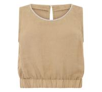 120% Lino - Blusa in lino crop - - Tops - Donna - Beige - L