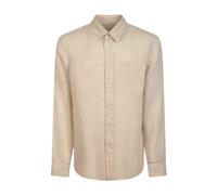 120% Lino - Camicia Manica Lunga Vestibilità Contemporanea - - Shirts - Uomo - Beige - M