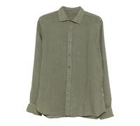120% Lino - Camicia Slim Fit Classica - - Shirts - Uomo - Verde - S