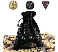 120 monete DND, monete d'oro in metallo DND e sacchetti colorati per giochi da tavolo DND, monete del tesoro per feste, accessori per giochi da tavolo, accessori per giochi medievali