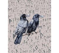 120 pages Norse Runes Hugin and Munin notebook, journal diary