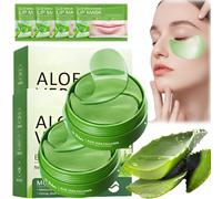 120 Pcs Patch Occhi Aloe Vera, Patch Occhiaie Aloe Vera, Collagene mask Occhi, con Maschera per le Labbra, Anti-Occhiaie, Rimuove Borse e Gonfiori, Idrata il Contorno Occh