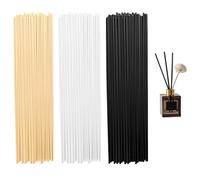 120 Pcs Reed Diffuser Sticks 30cm, Diffuser Reeds Sticks Black White Natural Color, Long Natural Wood Rattan Essential Oil Aroma Diffusers, Thick Fragrance Sticks Diffuser Refills Replacement Sticks