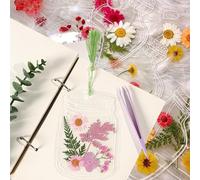 120 Pcs Transparent Bookmarks for Dried Flowers, Transparent Dried Flower Bookmarks, Large Size Handmade Diy Pressed Flower Bookmark Kit Beautiful Flower Page Clips Maker (120Pcs)