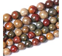 120 perline di diaspro naturale Picasso da 6 mm, pietre preziose curative, rotonde sciolte per gioielli, 81,3 cm, 2 fili