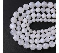 120 perline semi preziose in pietra di luna bianca naturale, 6 mm, per la creazione di gioielli e braccialetti fai da te