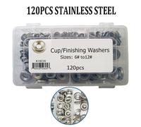 120 Pezzi 4.5-7mm Svasata Finitura Rondelle A2-Stainless Acciaio No.6-No.12