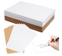 120 Pezzi A6 Cartoncino Kraft, Cartoline Vuote 14,5 X 9,5 Cm, Bianca Kraft Paper, Biglietti da Visita in Marrone, Carta Kraft per Biglietti D'auguri Fai da Te, Inviti di Nozze, Partecipazioni