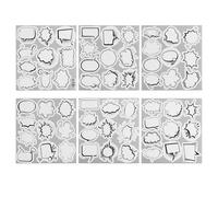 120 Pezzi Adesivi bolle in Bianco e Nero,Etichette adesive vuote scrivere,Etichette Adesive,Scrivere Simpatiche bolle discorso,Stickers Vintage in PET,per diari, agende, album