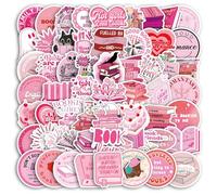 120 pezzi adesivi libri rosa, adesivi di preparazione, adesivi estetici rosa, adesivi in vinile impermeabile, album di giornale