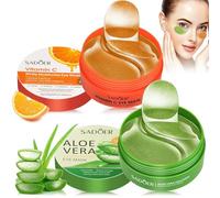 120 Pezzi Aloe Vera Maschera Occhi, Vitamina C Patch Occhi, Maschera Contorno OCCHI, Patch occhi Antirughe, Anti-Occhiaie, Rimuovi Borse e Puffiness, Idrata Anti-Età