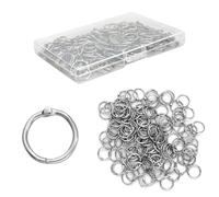 120 Pezzi Anelli Del Libro 15 mm, Metallo Anelli Rilegatura con Scatola Portaoggetti, Leaf Binder Metallici per Album Fotografici, Quaderni, Raccoglitori, Album Di Ritagli, Schede (15mm)