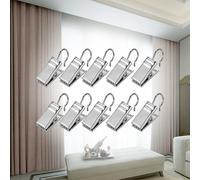 120 pezzi argento clip per tende ganci larghi corde piatte luci per feste