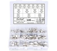 120 pezzi assortiti resistenti cavi per batteria in rame stagnato occhielli tubolari SC ad anello terminali connettori con foro spia kit assortimento