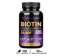 120 pezzi biotina collagene e cheratina - anti-invecchiamento, capelli,