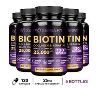 120 pezzi biotina collagene e cheratina - anti-invecchiamento, capelli,