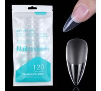 120 pezzi / busta Cerotto trasparente opaco senza traccia a forma di mandorla lunga per estensione unghie in gel e ricostruzione unghie, accessori per unghie ABS
