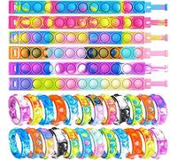 120 pezzi casuali pop fidget giocattoli fidget braccialetto portatile push esplosione bolla giocattolo sensoriale antistress pressione dito cinturino in silicone per bambini e adulti ADHD ansia