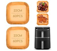 120 pezzi di carta da forno per friggitrice ad aria calda Cosori Turbo Tower Pro Smart 10,8 l, carta da forno Airfryer per Cosori Turbo Tower Pro 10,8 l, carta da forno per friggitrice ad aria calda