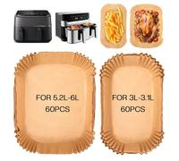 120 pezzi di carta da forno per friggitrice ad aria calda Philips 3000/5000 serie 6L/3L, carta da forno Airfryer compatibile con Tefal Easy Fry 5,2/3,1L, accessori per Philips NA352/00 NA550/00