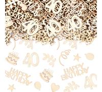120 pezzi di coriandoli in legno per il 60° compleanno, decorazione per compleanno uomo e donna, può essere usato come decorazione per torte, decorazione da tavolo e decorazioni murali per compleanni