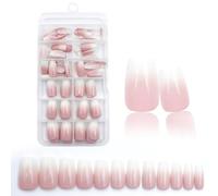 120 Pezzi Di Patch Per Nail Art, 1 Confezione Di Strumenti Per Unghie, 1000 Strass, Design Rosa Rosa Sfumato, Struttura A Forma Quadrata Corta, Set Per Nail Art Facile Da Incollare.