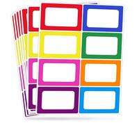 120 Pezzi Etichette Adesive Colorate 5,7 x 7,6 cm, Etichette Colorate Grandi con 8 Colori, Etichette con Nome per Marmellate, Bidoni, Vestiti, Bambini, Regali