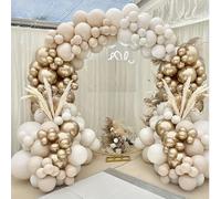 120 pezzi Kit ghirlanda di palloncini boho - palloncini bianchi, beige e metallizzati oro, per doccia nuziale, matrimonio, fidanzamento, festa di nascità, rivelazione del sesso, compleanno, decorazion