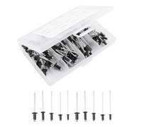 120 Pezzi Kit Rivetti Ciechi Neri in Lega di Alluminio per Mobili | Ribattini Assortiti M2.4 M3.2 M4, Testa Standard, Installazione Semplice per Mobili ed Elettrodomestici