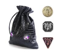 120 PEZZI monete in metallo oro argento e rame & draghi brillanti custodia in pelle per DND, monete fantasy per giochi da tavolo, dungeon e draghi