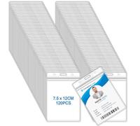 120 Pezzi Porta Badge Morbidi Verticali, ID Carte Porta Badge Impermeabile, in PVC Trasparente, per Carta Dello Studente, Biglietto da Visita, Carta Dell'autobus, Mostra, 12x7.5 cm